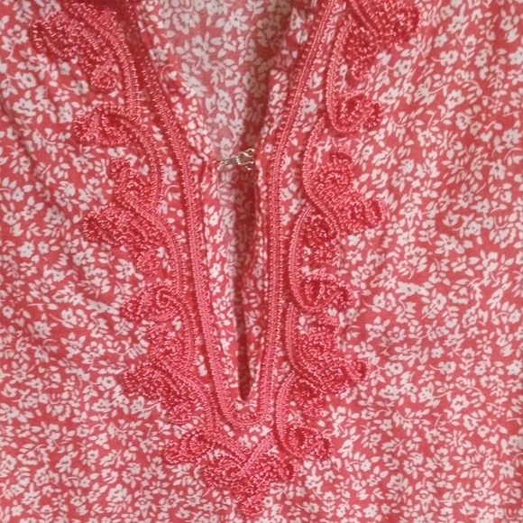 Rose And Thyme Women's Pink/White Floral Tunic Top Size XL - Picture 3 of 7